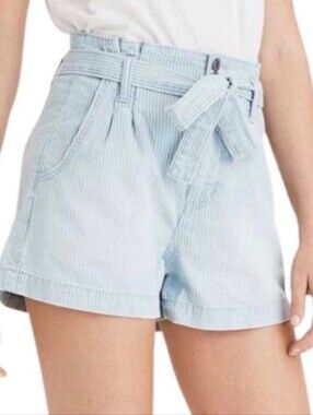 American Eagle Mom Short Paperbag Waist Striped Women’s Shorts Size 8